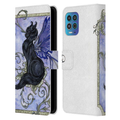 Amy Brown Folklore Fairy Cat Leather Book Wallet Case Cover For Motorola Moto G100