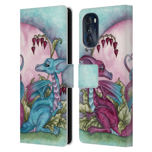 Amy Brown Folklore Love Dragons Leather Book Wallet Case Cover For Motorola Moto G (2022)