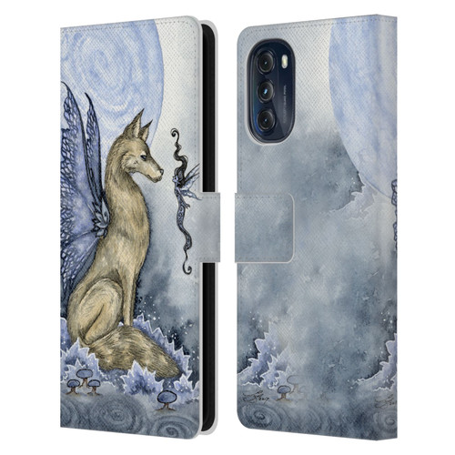 Amy Brown Folklore Wolf Moon Leather Book Wallet Case Cover For Motorola Moto G (2022)