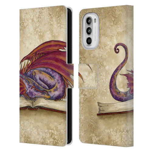 Amy Brown Folklore Bookworm 2 Leather Book Wallet Case Cover For Motorola Moto G52