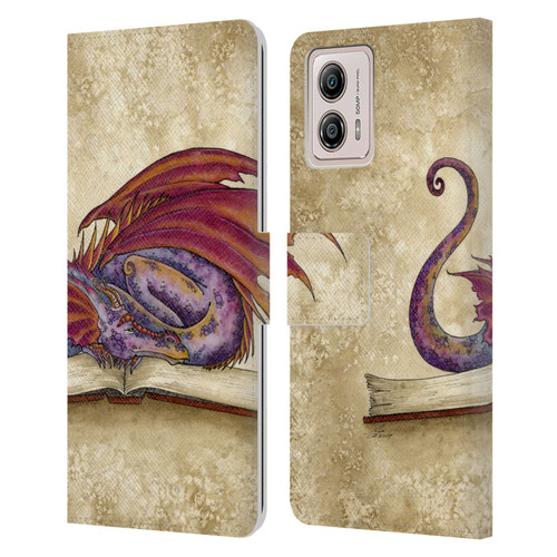 Amy Brown Folklore Bookworm 2 Leather Book Wallet Case Cover For Motorola Moto G53 5G