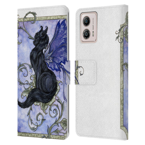 Amy Brown Folklore Fairy Cat Leather Book Wallet Case Cover For Motorola Moto G53 5G