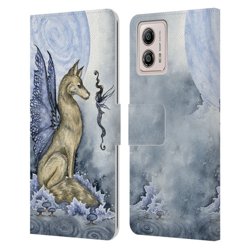 Amy Brown Folklore Wolf Moon Leather Book Wallet Case Cover For Motorola Moto G53 5G