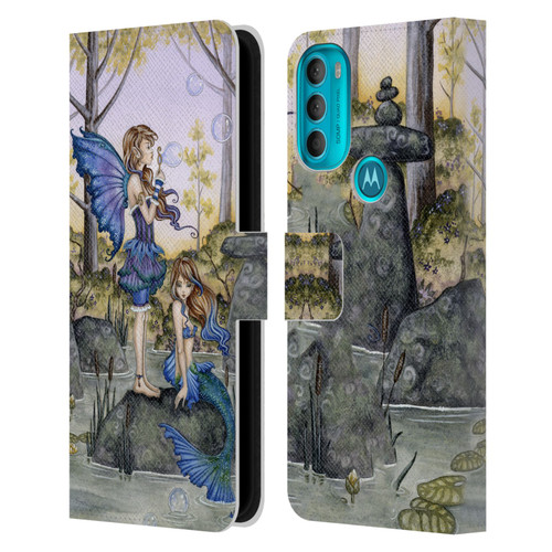 Amy Brown Folklore Cousins Leather Book Wallet Case Cover For Motorola Moto G71 5G