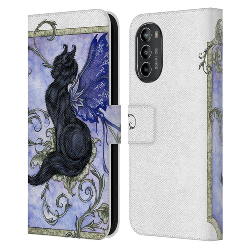 Amy Brown Folklore Fairy Cat Leather Book Wallet Case Cover For Motorola Moto G82 5G