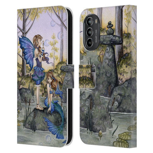 Amy Brown Folklore Cousins Leather Book Wallet Case Cover For Motorola Moto G82 5G