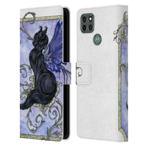 Amy Brown Folklore Fairy Cat Leather Book Wallet Case Cover For Motorola Moto G9 Power