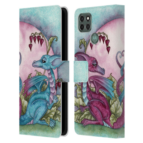 Amy Brown Folklore Love Dragons Leather Book Wallet Case Cover For Motorola Moto G9 Power