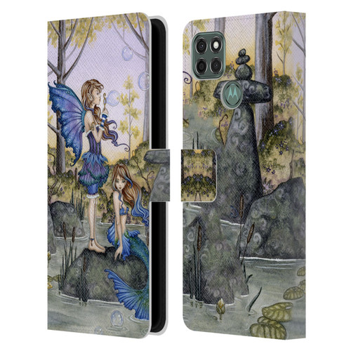 Amy Brown Folklore Cousins Leather Book Wallet Case Cover For Motorola Moto G9 Power