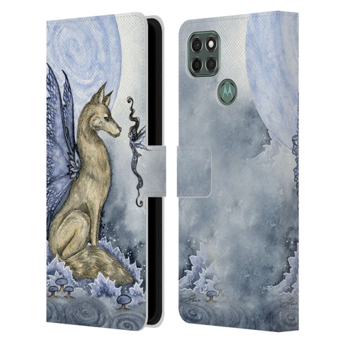 Amy Brown Folklore Wolf Moon Leather Book Wallet Case Cover For Motorola Moto G9 Power