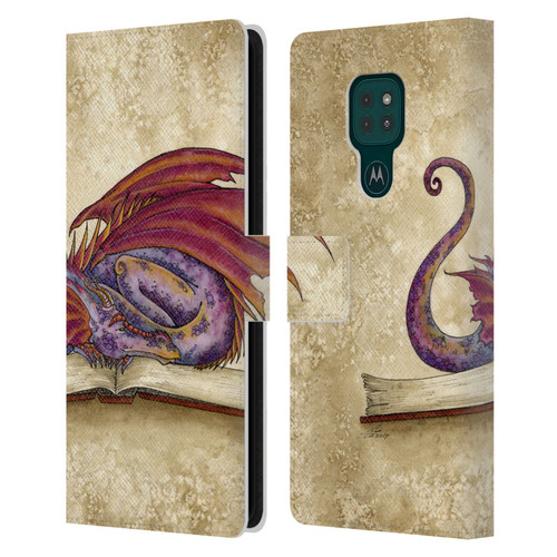 Amy Brown Folklore Bookworm 2 Leather Book Wallet Case Cover For Motorola Moto G9 Play