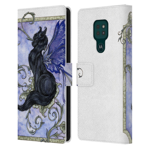 Amy Brown Folklore Fairy Cat Leather Book Wallet Case Cover For Motorola Moto G9 Play