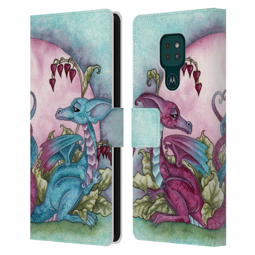 Amy Brown Folklore Love Dragons Leather Book Wallet Case Cover For Motorola Moto G9 Play