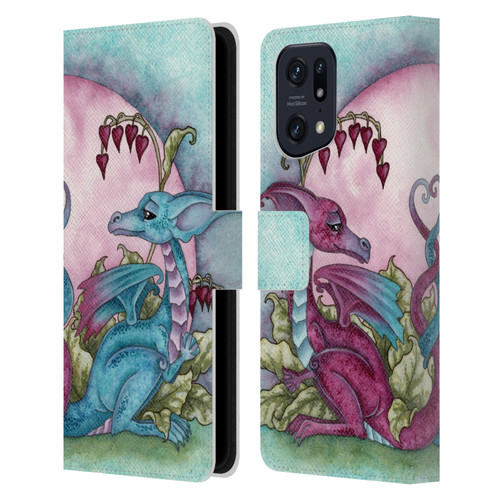 Amy Brown Folklore Love Dragons Leather Book Wallet Case Cover For OPPO Find X5