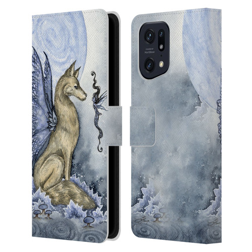 Amy Brown Folklore Wolf Moon Leather Book Wallet Case Cover For OPPO Find X5