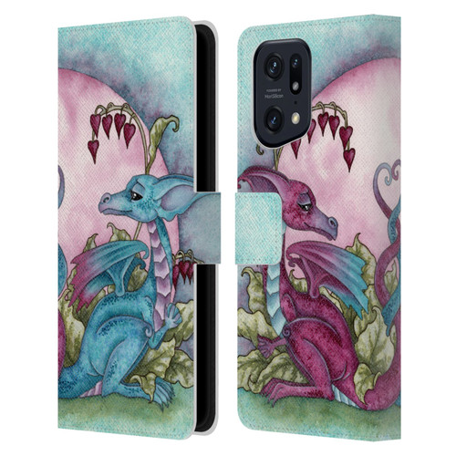 Amy Brown Folklore Love Dragons Leather Book Wallet Case Cover For OPPO Find X5 Pro