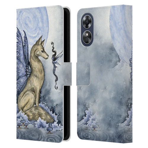 Amy Brown Folklore Wolf Moon Leather Book Wallet Case Cover For OPPO A17