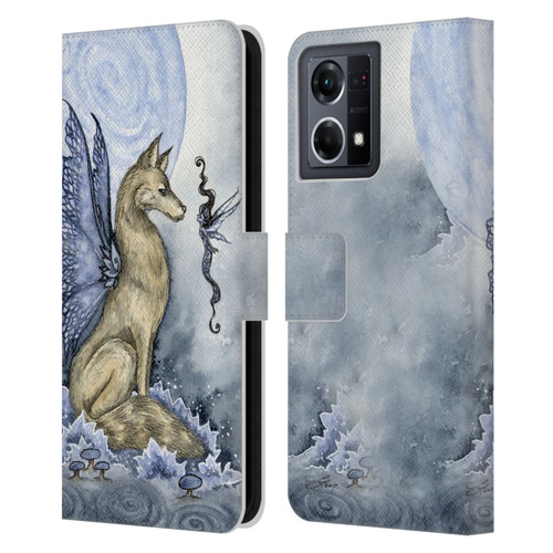 Amy Brown Folklore Wolf Moon Leather Book Wallet Case Cover For OPPO Reno8 4G