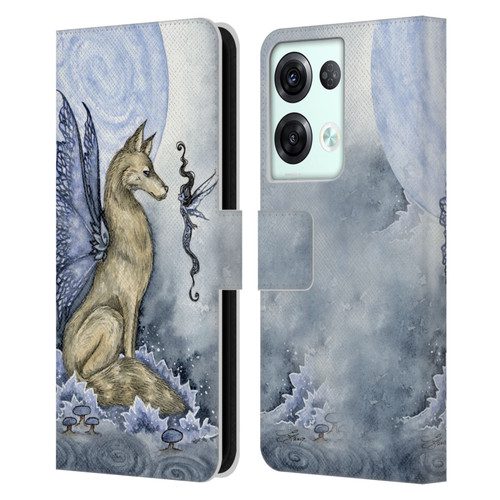 Amy Brown Folklore Wolf Moon Leather Book Wallet Case Cover For OPPO Reno8 Pro