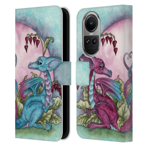 Amy Brown Folklore Love Dragons Leather Book Wallet Case Cover For OPPO Reno10 5G / Reno10 Pro 5G