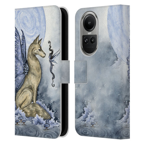 Amy Brown Folklore Wolf Moon Leather Book Wallet Case Cover For OPPO Reno10 5G / Reno10 Pro 5G