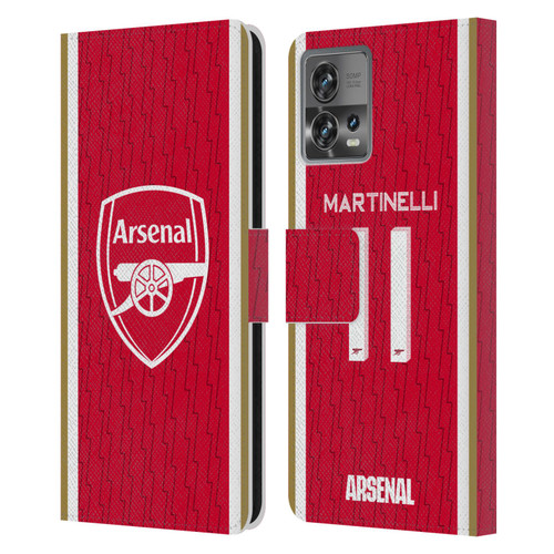 Arsenal FC 2023/24 Players Home Kit Gabriel Leather Book Wallet Case Cover For Motorola Moto Edge 30 Fusion