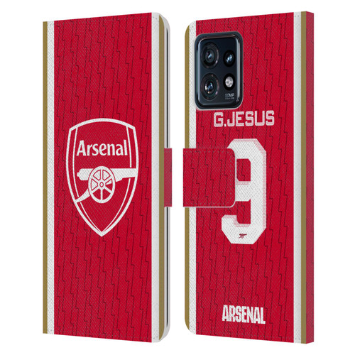 Arsenal FC 2023/24 Players Home Kit Gabriel Jesus Leather Book Wallet Case Cover For Motorola Moto Edge 40 Pro