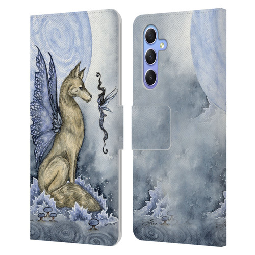 Amy Brown Folklore Wolf Moon Leather Book Wallet Case Cover For Samsung Galaxy A34 5G