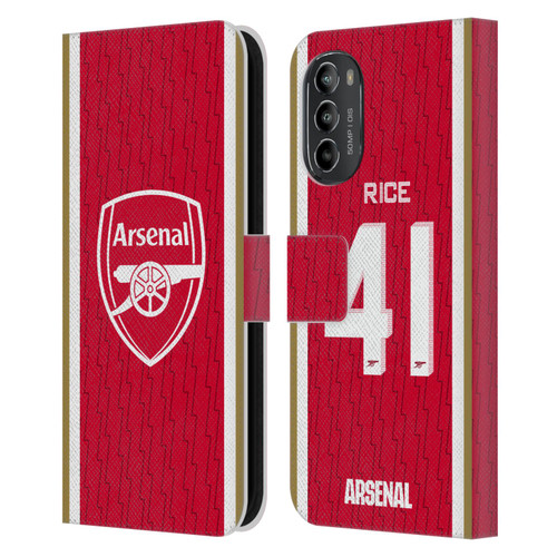Arsenal FC 2023/24 Players Home Kit Declan Rice Leather Book Wallet Case Cover For Motorola Moto G82 5G
