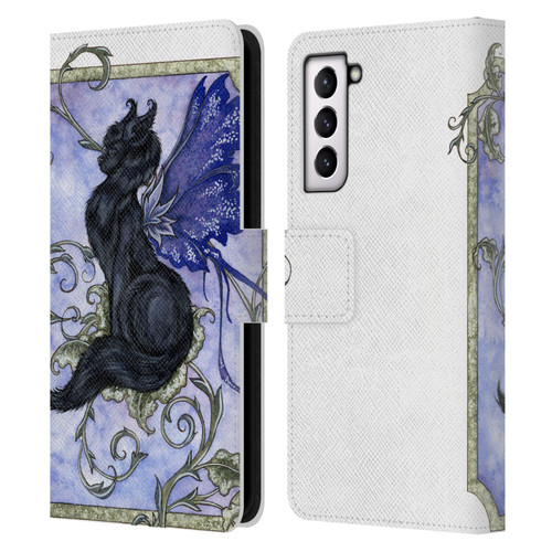 Amy Brown Folklore Fairy Cat Leather Book Wallet Case Cover For Samsung Galaxy S21 FE 5G