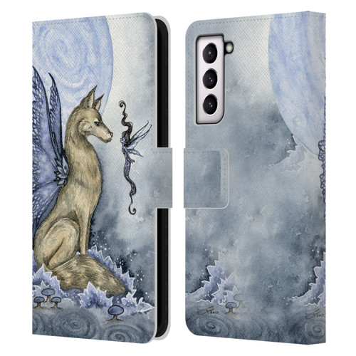 Amy Brown Folklore Wolf Moon Leather Book Wallet Case Cover For Samsung Galaxy S21 FE 5G