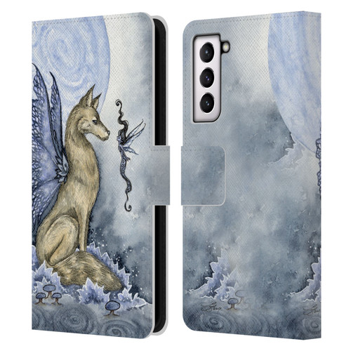 Amy Brown Folklore Wolf Moon Leather Book Wallet Case Cover For Samsung Galaxy S21 5G