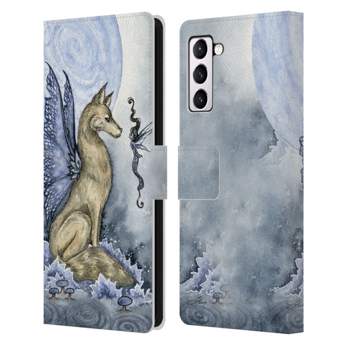 Amy Brown Folklore Wolf Moon Leather Book Wallet Case Cover For Samsung Galaxy S21+ 5G