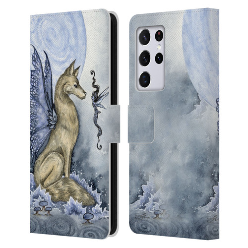 Amy Brown Folklore Wolf Moon Leather Book Wallet Case Cover For Samsung Galaxy S21 Ultra 5G