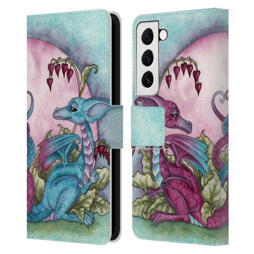 Amy Brown Folklore Love Dragons Leather Book Wallet Case Cover For Samsung Galaxy S22 5G