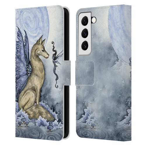 Amy Brown Folklore Wolf Moon Leather Book Wallet Case Cover For Samsung Galaxy S22 5G