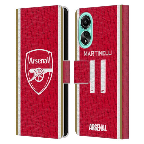 Arsenal FC 2023/24 Players Home Kit Gabriel Leather Book Wallet Case Cover For OPPO A78 4G