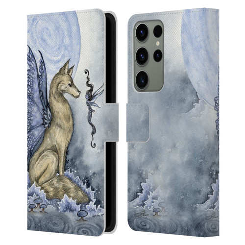 Amy Brown Folklore Wolf Moon Leather Book Wallet Case Cover For Samsung Galaxy S23 Ultra 5G