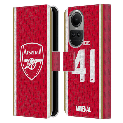 Arsenal FC 2023/24 Players Home Kit Declan Rice Leather Book Wallet Case Cover For OPPO Reno10 5G / Reno10 Pro 5G