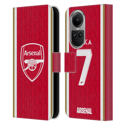 Arsenal FC 2023/24 Players Home Kit Bukayo Saka Leather Book Wallet Case Cover For OPPO Reno10 5G / Reno10 Pro 5G