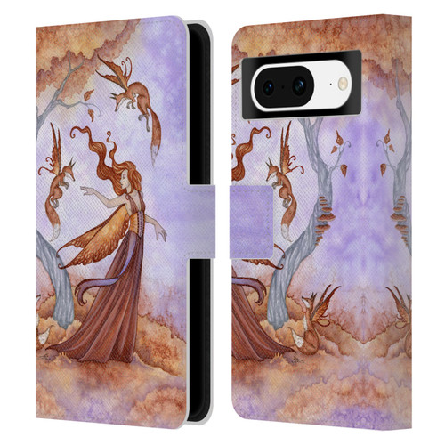 Amy Brown Lovely Fairies Autumn Companion Leather Book Wallet Case Cover For Google Pixel 8