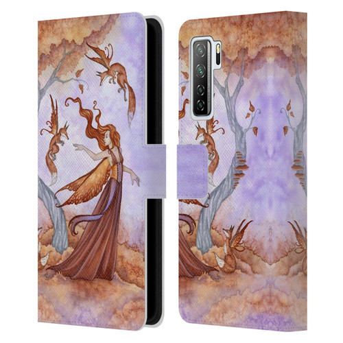 Amy Brown Lovely Fairies Autumn Companion Leather Book Wallet Case Cover For Huawei Nova 7 SE/P40 Lite 5G