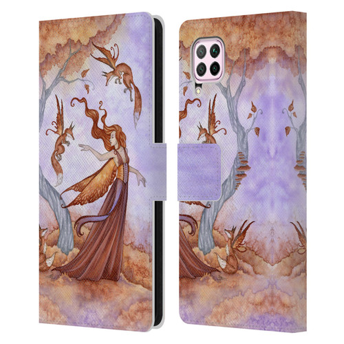 Amy Brown Lovely Fairies Autumn Companion Leather Book Wallet Case Cover For Huawei Nova 6 SE / P40 Lite