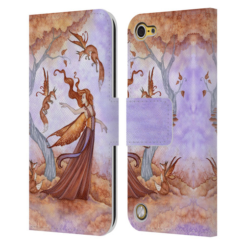 Amy Brown Lovely Fairies Autumn Companion Leather Book Wallet Case Cover For Apple iPod Touch 5G 5th Gen