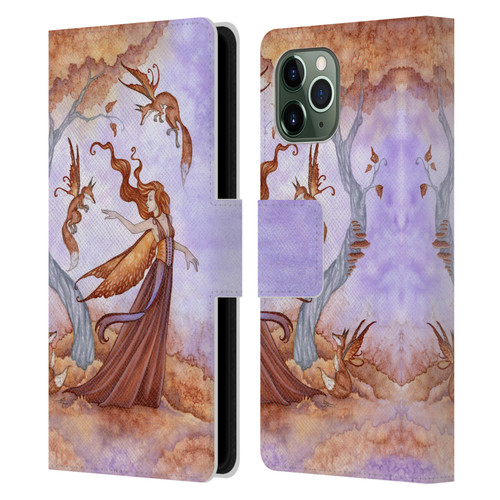 Amy Brown Lovely Fairies Autumn Companion Leather Book Wallet Case Cover For Apple iPhone 11 Pro