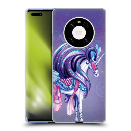 Rose Khan Unicorns White And Purple Soft Gel Case for Huawei Mate 40 Pro 5G