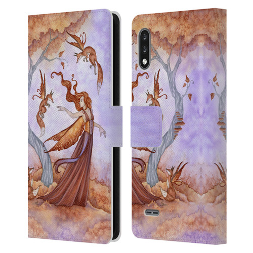 Amy Brown Lovely Fairies Autumn Companion Leather Book Wallet Case Cover For LG K22