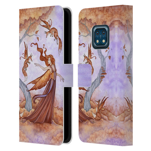 Amy Brown Lovely Fairies Autumn Companion Leather Book Wallet Case Cover For Nokia XR20