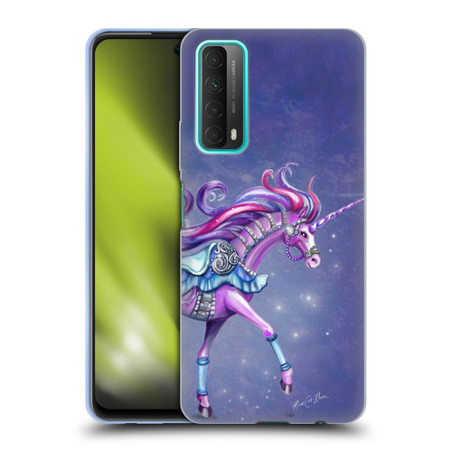 Rose Khan Unicorns Purple Carousel Horse Soft Gel Case for Huawei P Smart (2021)