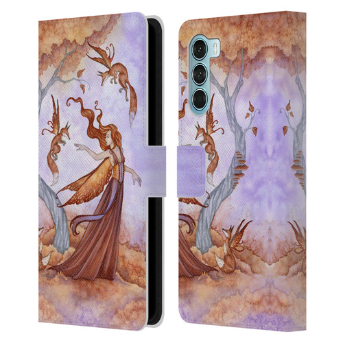 Amy Brown Lovely Fairies Autumn Companion Leather Book Wallet Case Cover For Motorola Edge S30 / Moto G200 5G